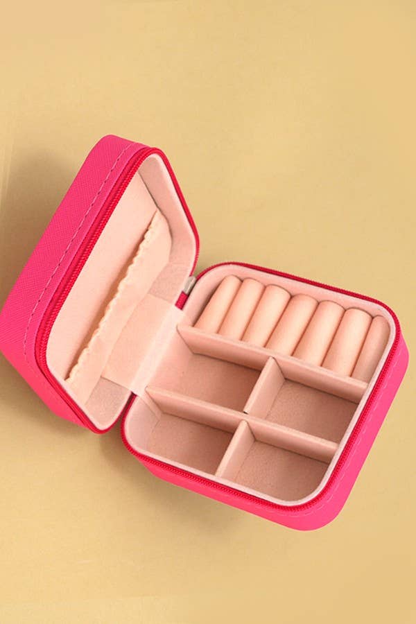 JEWELRY ORGANIZER TRAVEL BOX CASE - Fuchsia
