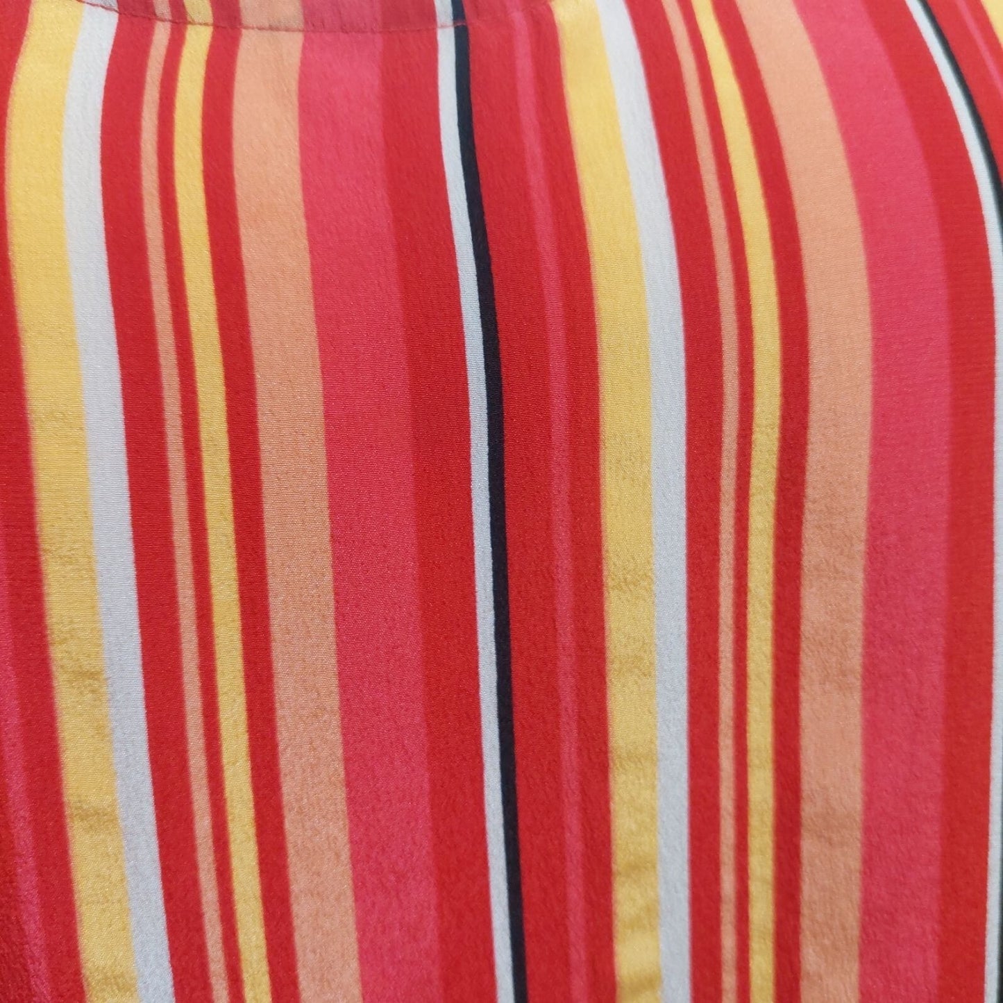 Robbie Bee Red/Yellow Striped Silk Sleeveless Tank Top Med~Lightweight