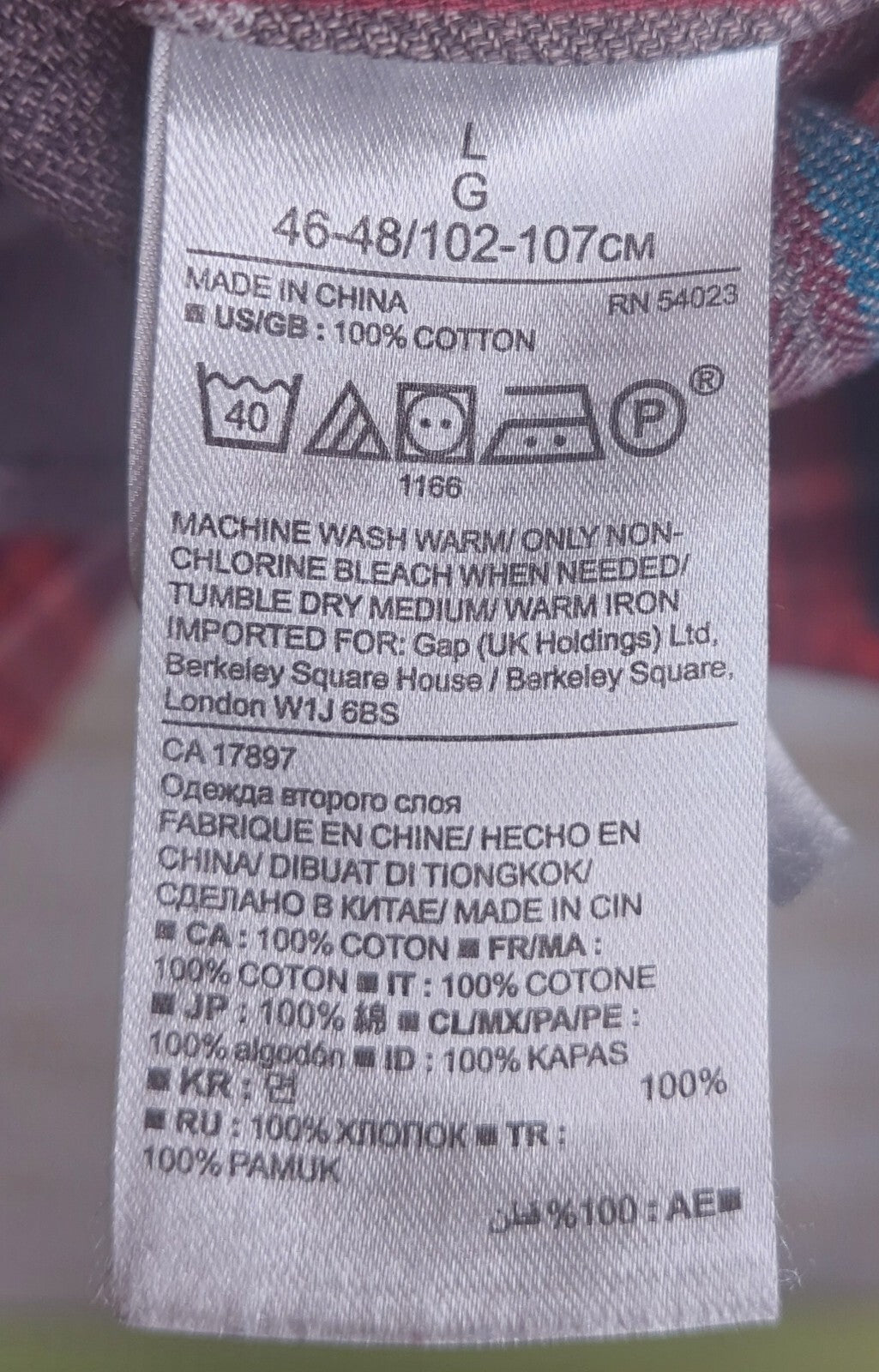 Banana Republic Men's Shirt Luxe Flannel Camden Fit Size Large Long Sleeve