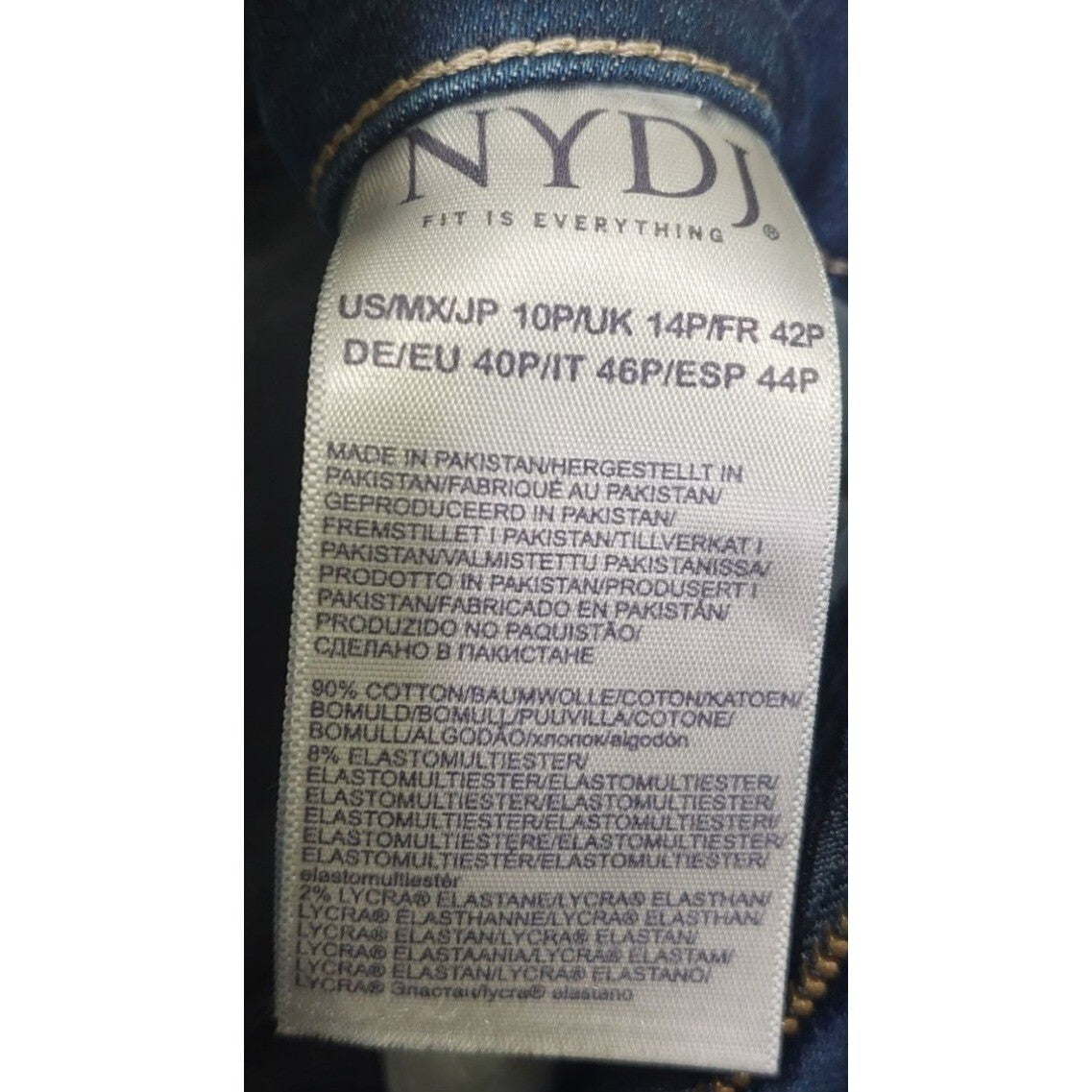 NYDJ Women's Marilyn Straight Jeans Size 10P Lift Tuck Technology Denim Jeans