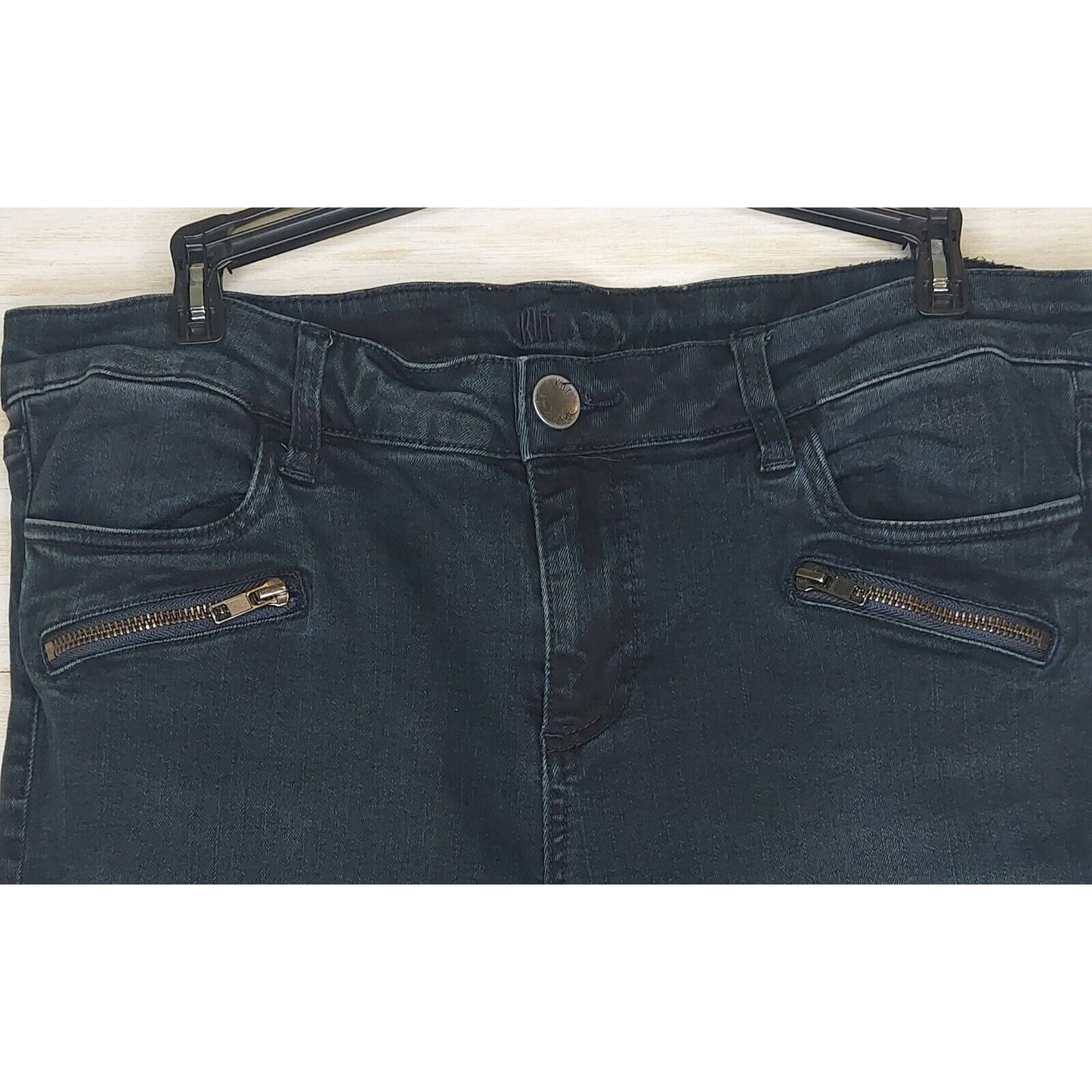 KUT From the Kloth Jeans Womens Size 12 Skinny Ankle Mid Rise Stretch Dark Denim