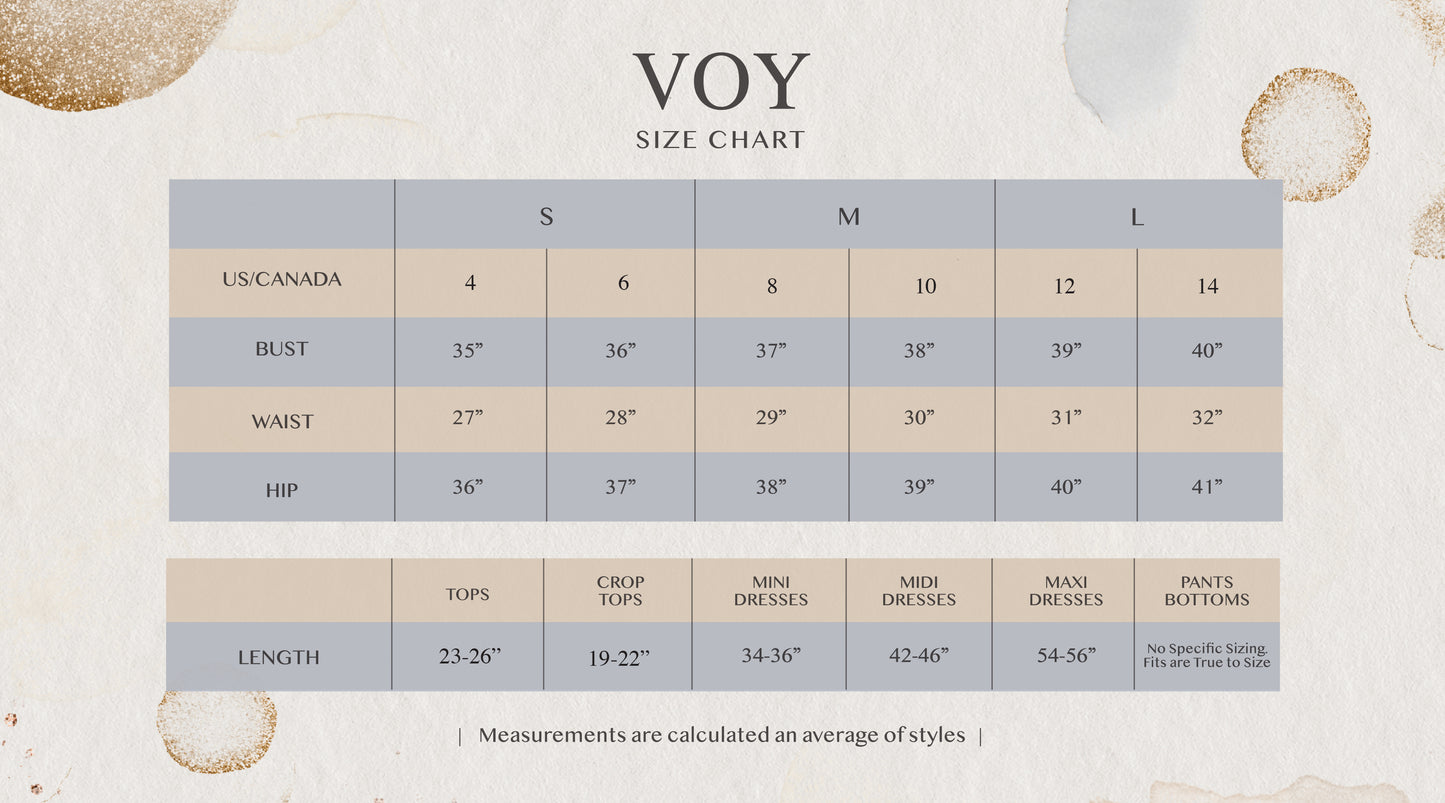 Burgundy knit top with multicolor tweed puff sleeves by Voy size chart