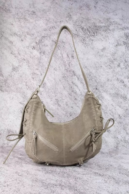 Women's Larger Faux Leather Crescent Shoulder Bag by Fame Accessories - What Lala Loves