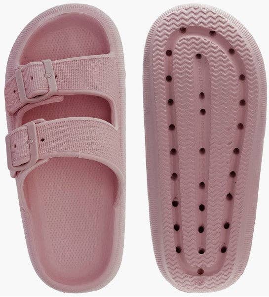 EVA DOUBLE STRAP OPEN TOE SLIDE SANDALS SLIPPERS