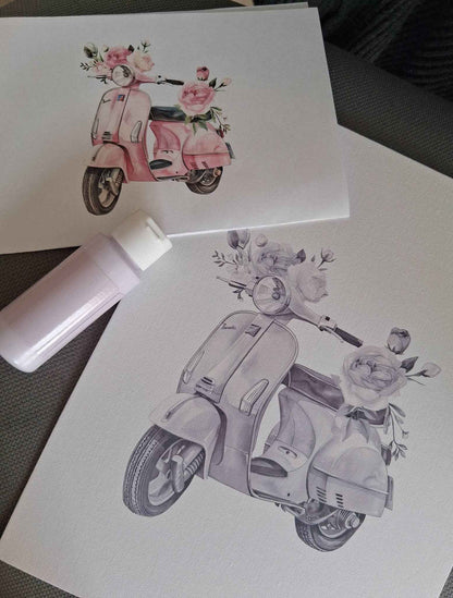 Pink Scooter DIY Painting Art Kit