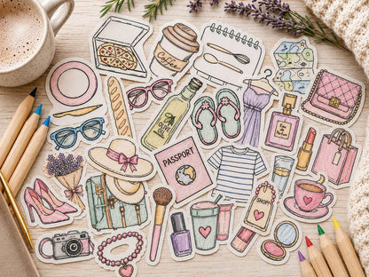 The Paper Garden Spooky color-your-own sticker kit featuring Halloween-inspired illustrated stickers