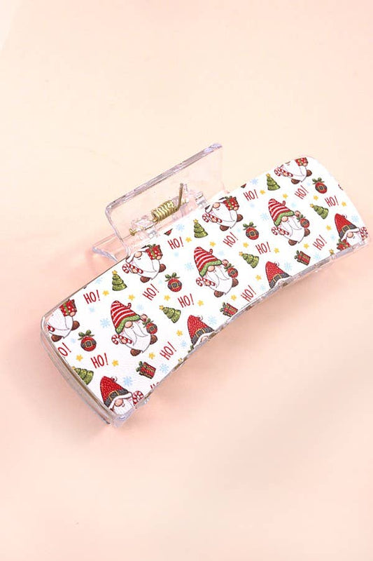 FAUX LEATHER CHRISTMAS HOLIDAY HAIR CLAW PIN