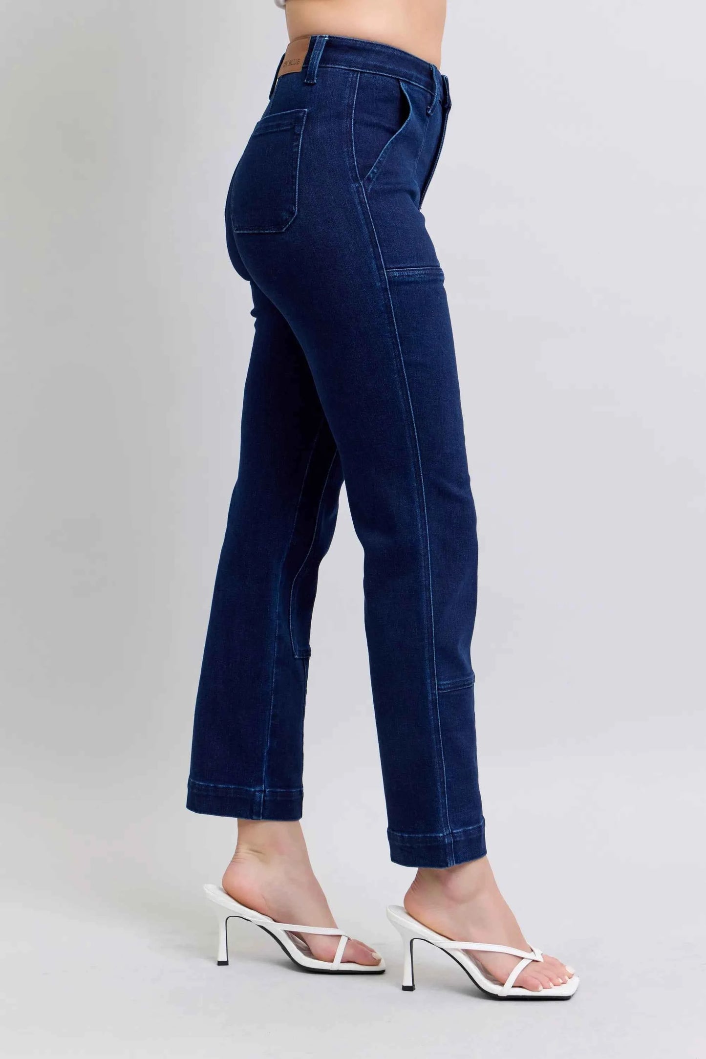 Judy Blue High Rise Straight Leg Jeans–Star Studded Plus Sizes
