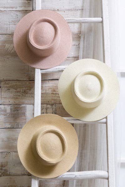 CLASSIC BOATER STRAW SUN HATS | 40HW603: IVORY