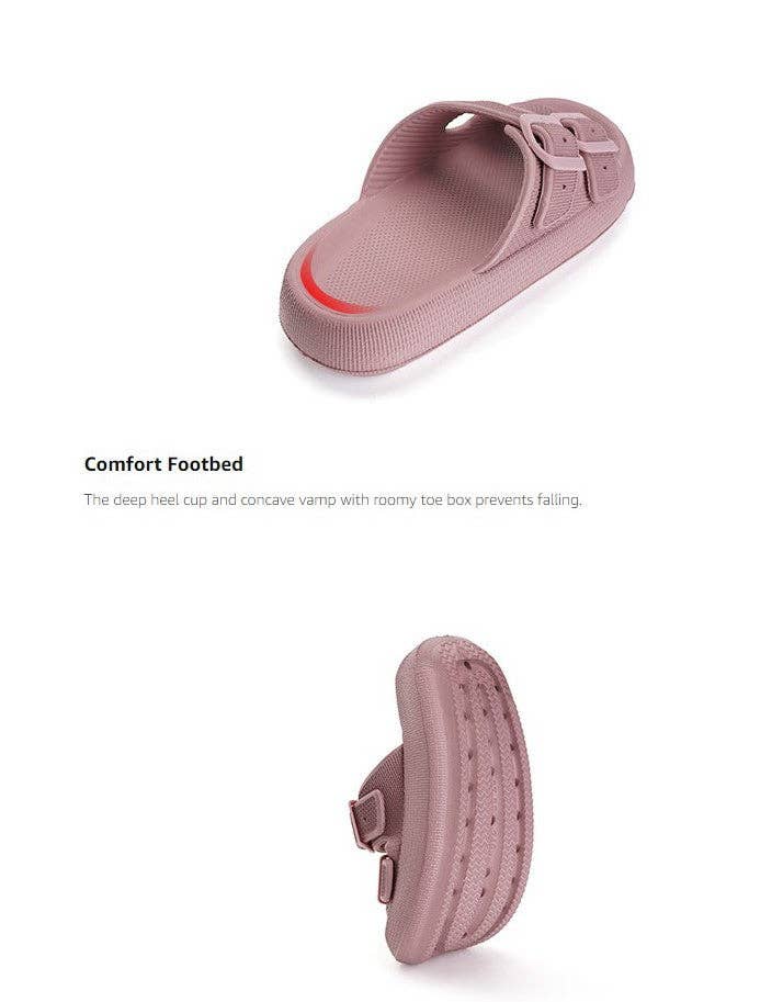 EVA DOUBLE STRAP OPEN TOE SLIDE SANDALS SLIPPERS