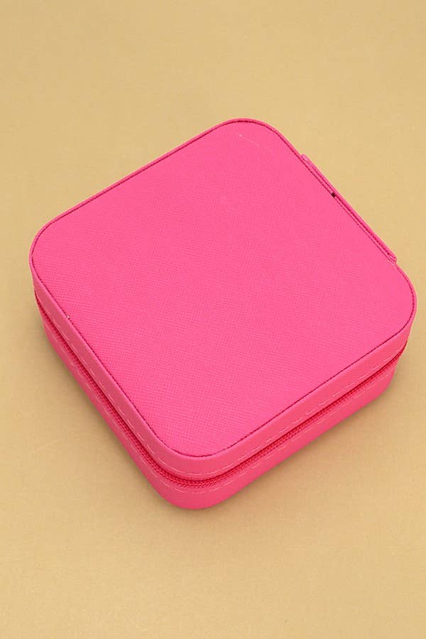 JEWELRY ORGANIZER TRAVEL BOX CASE -  Fuchsia