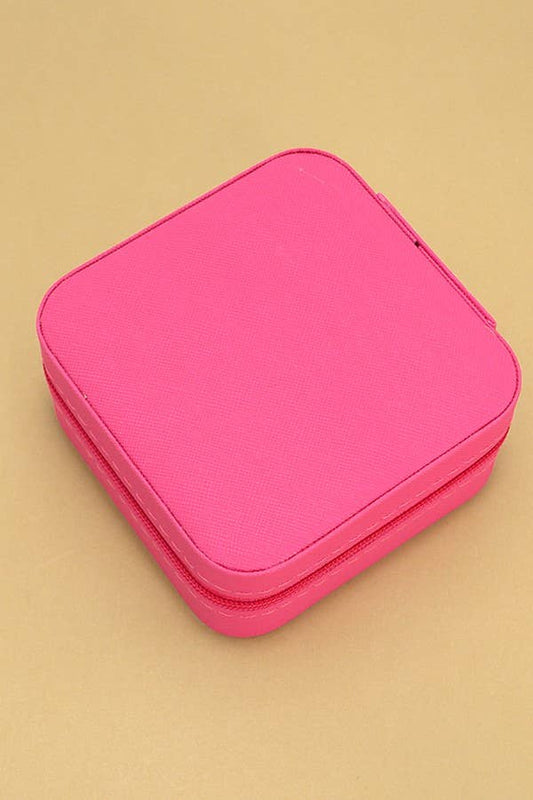 JEWELRY ORGANIZER TRAVEL BOX CASE -  Fuchsia