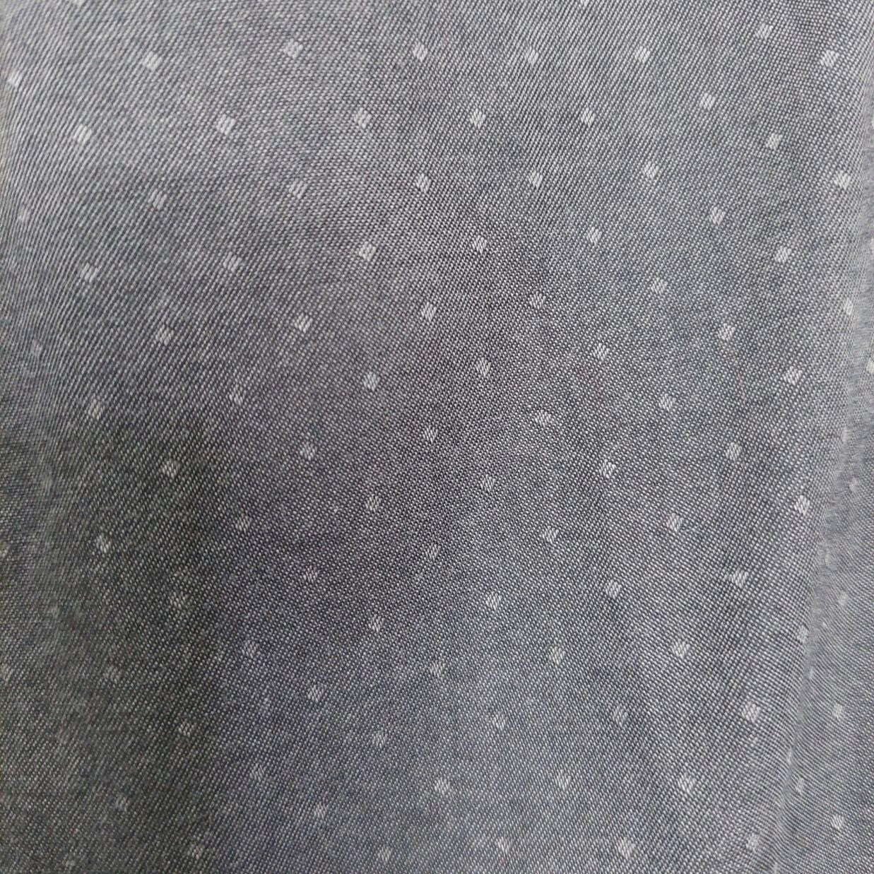 Michael Kors Mens Slim Fit Dress Shirt Size L 16 34/35 Drk Gray With Subtle Dots