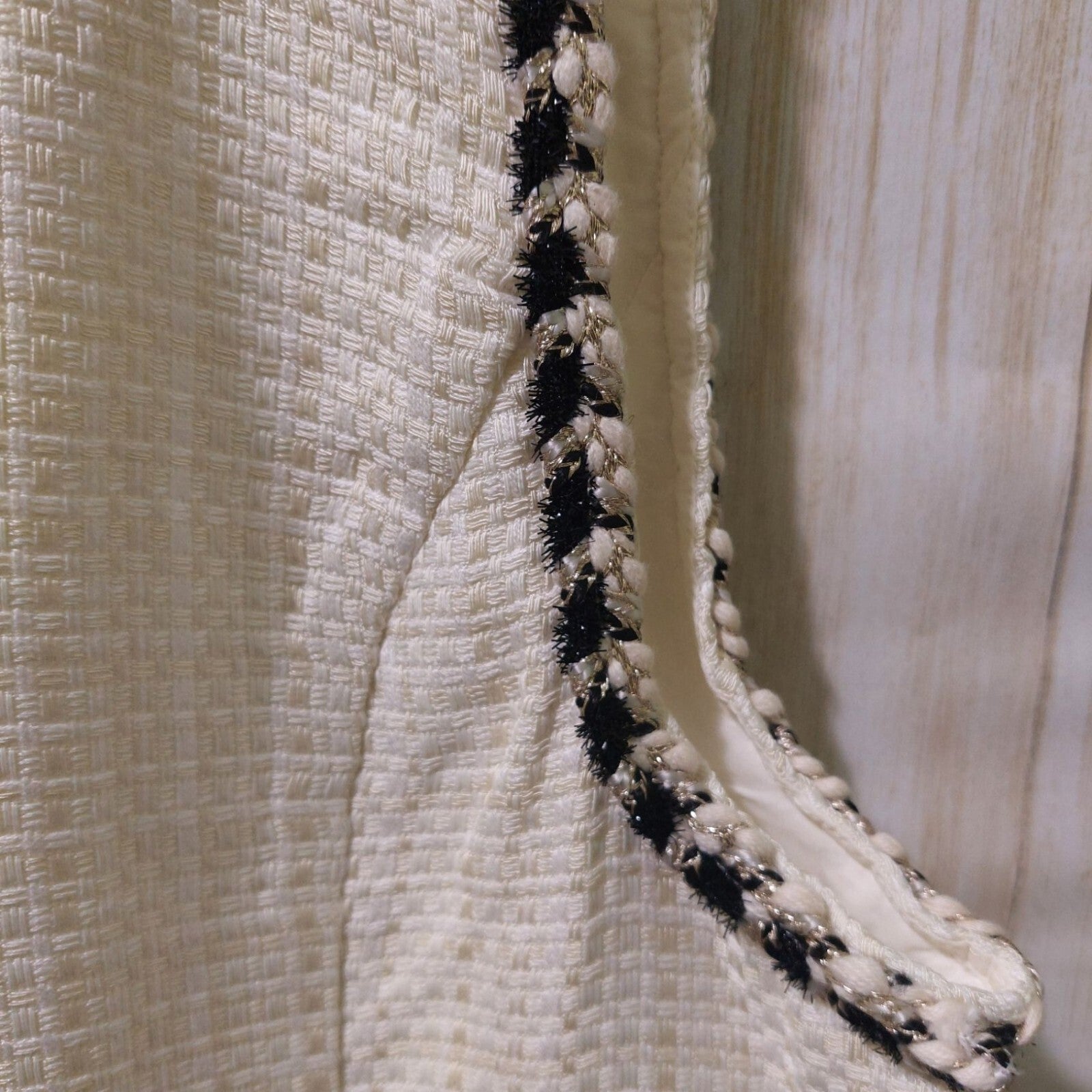 NWT Commense Womens Tweed Sleeveless Dress With Pockets~Metallic Thread Medium