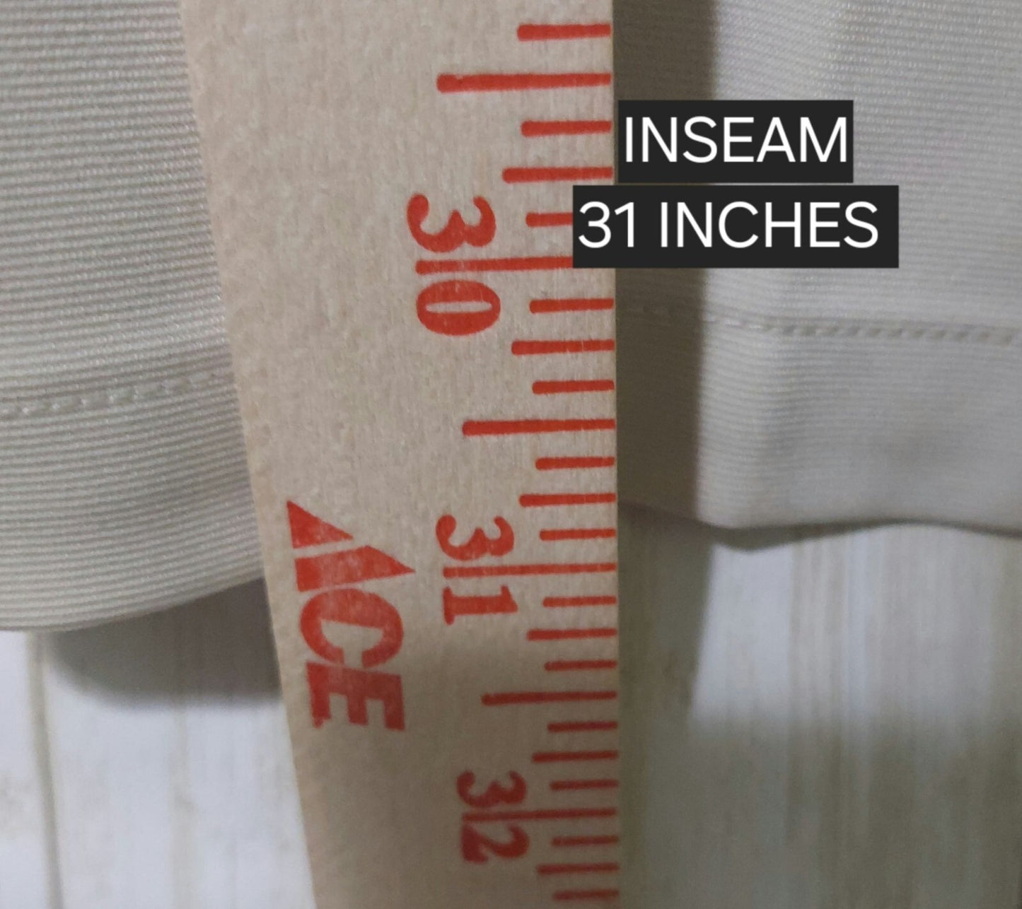 NWT Commense Womens High-Waisted Wide Leg Dress Pants W/Tie Beige Large