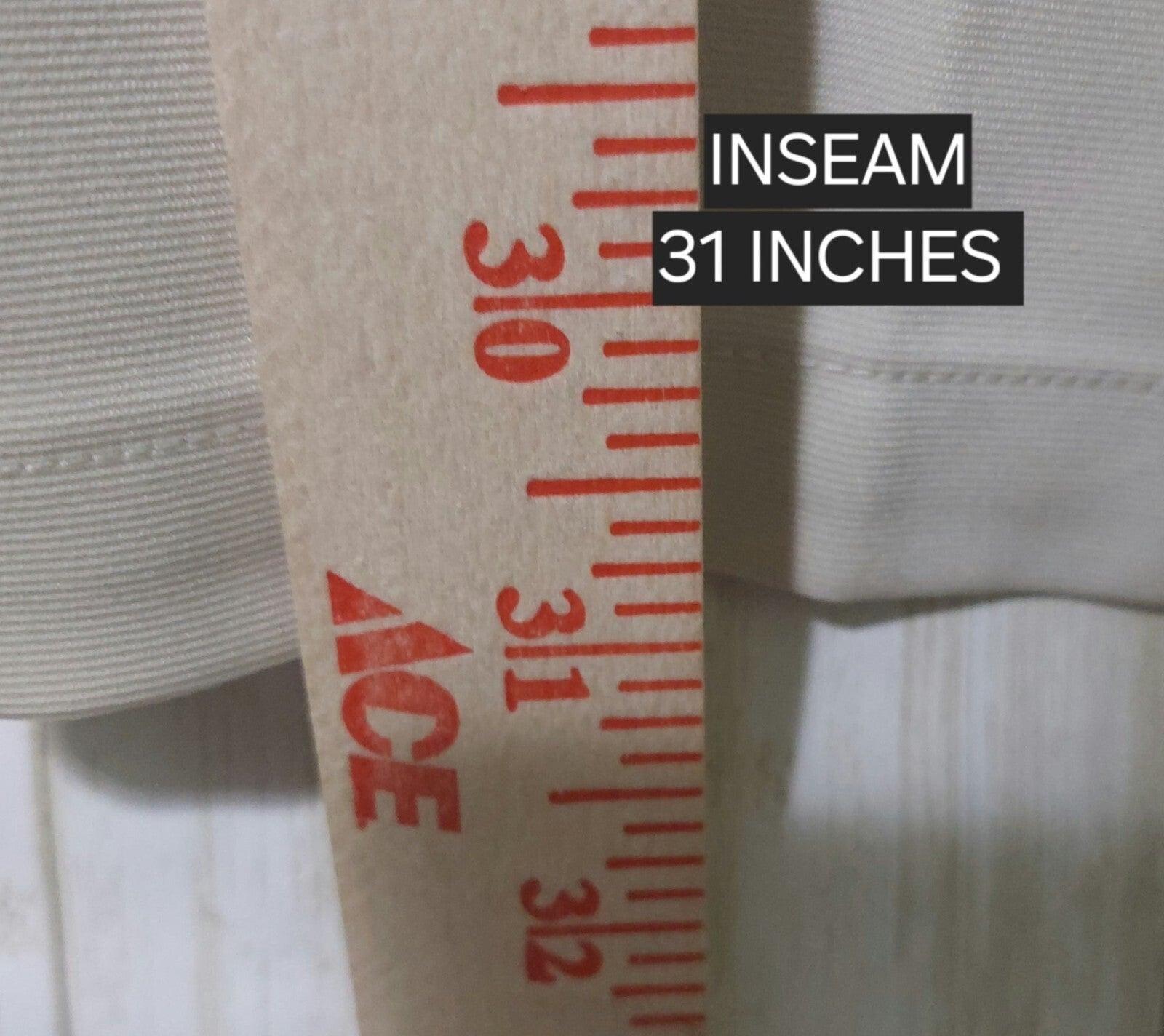 NWT Commense Womens High-Waisted Wide Leg Dress Pants W/Tie Beige Large