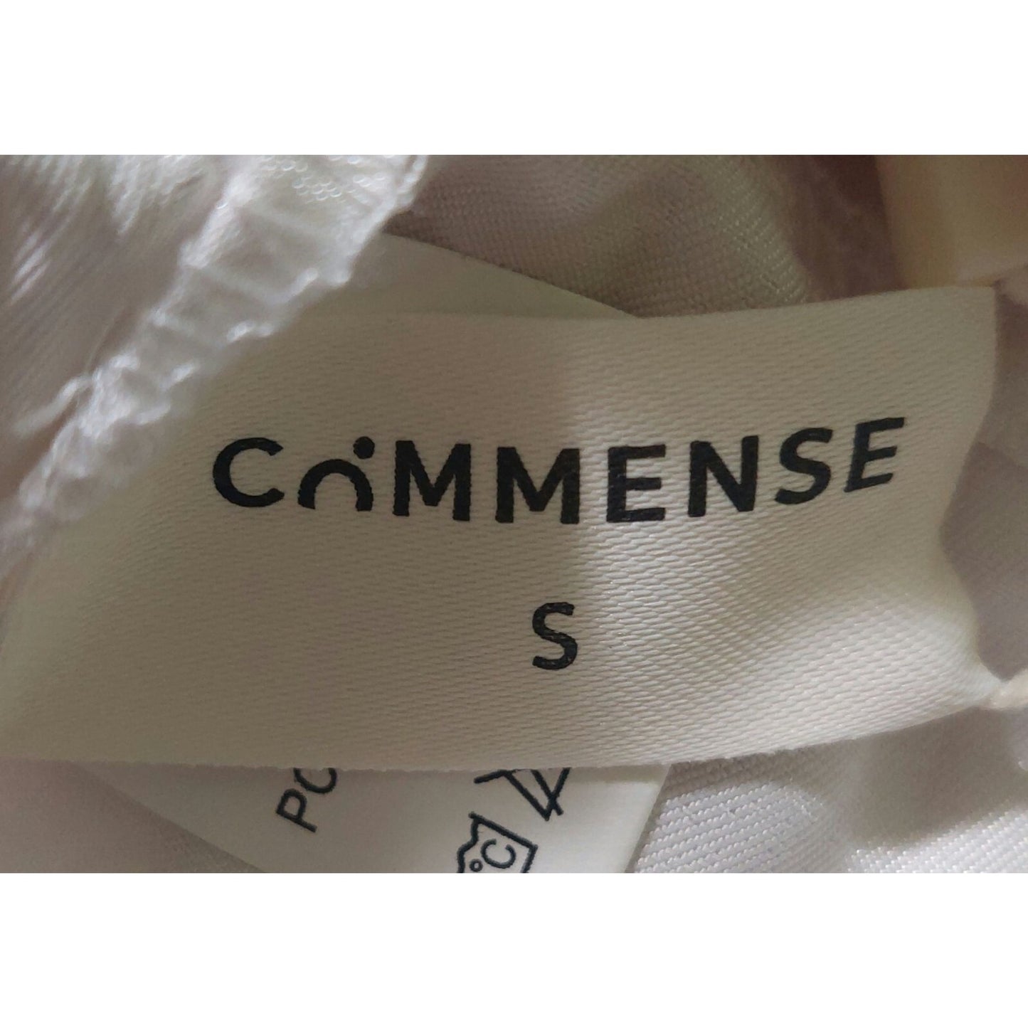 NWT Commense Strapless White Satin Rosette Crop Top - Size Small