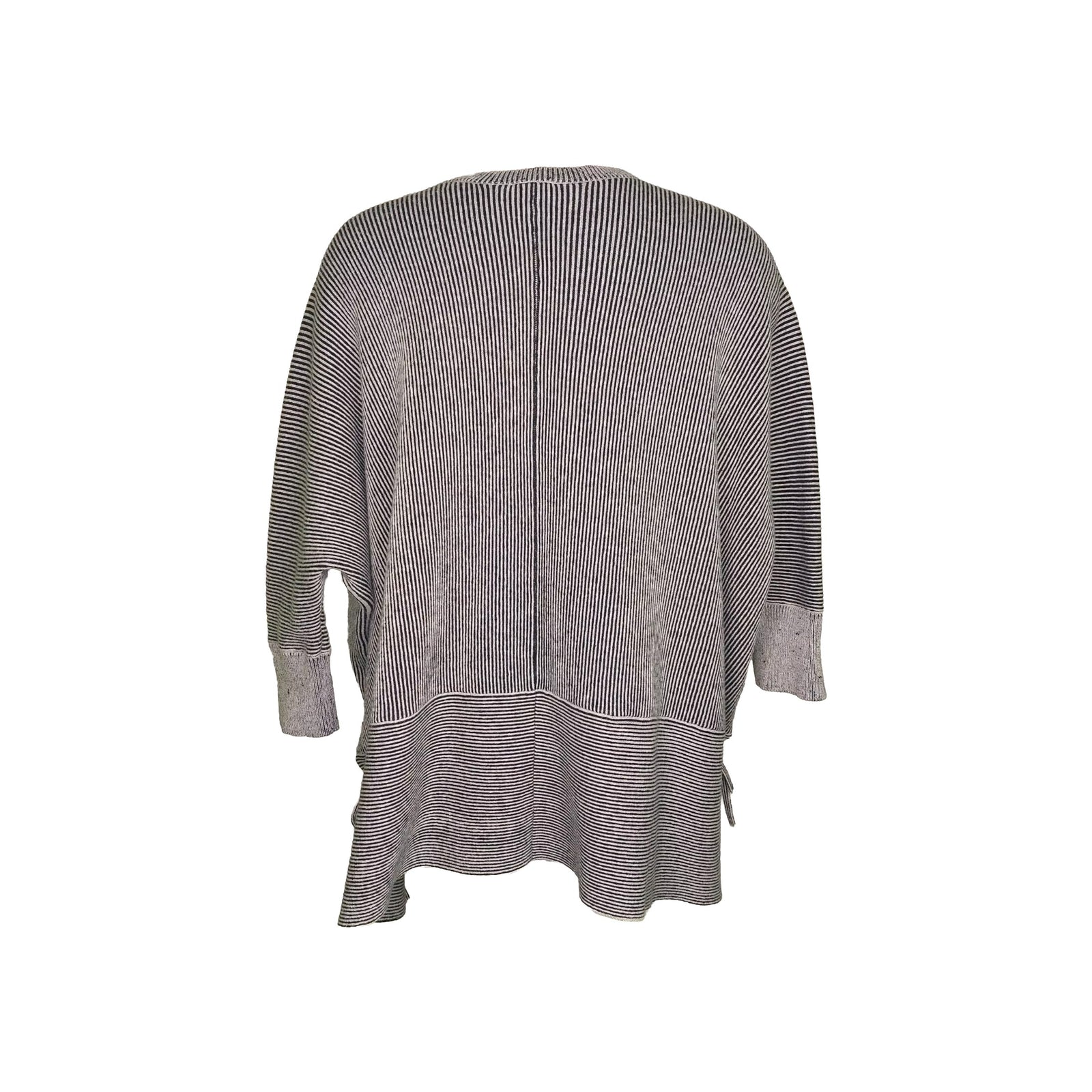 Cabi Women's Zip Cardigan/Top Black/White 3/4 Sleeve Side Ties Size Small