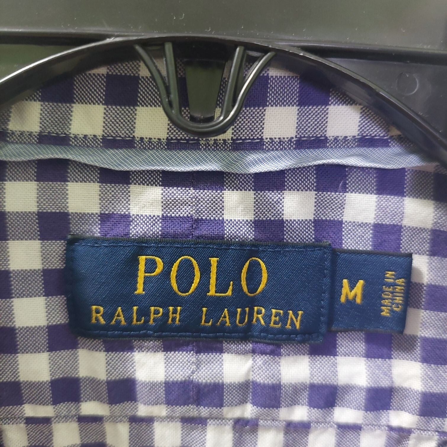 Polo Ralph Lauren Men's Purple Gingham Long-Sleeve Button-Up Shirt Medium