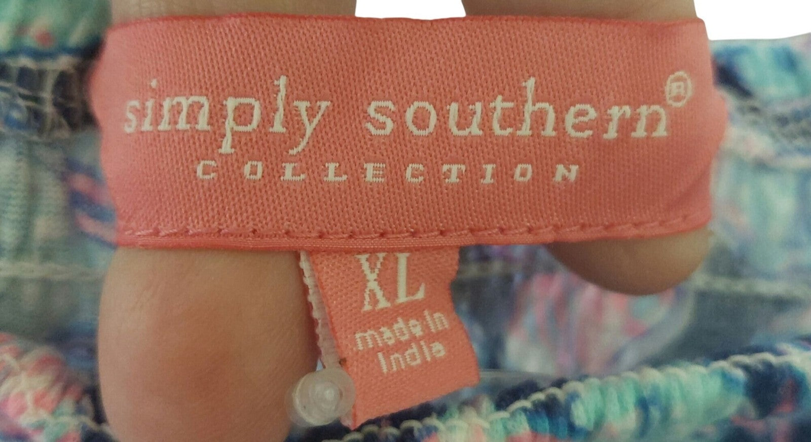 NWT Simply Southern Navy/Pink Shirred Skirt Starfish & Shell Print~Above Knee XL