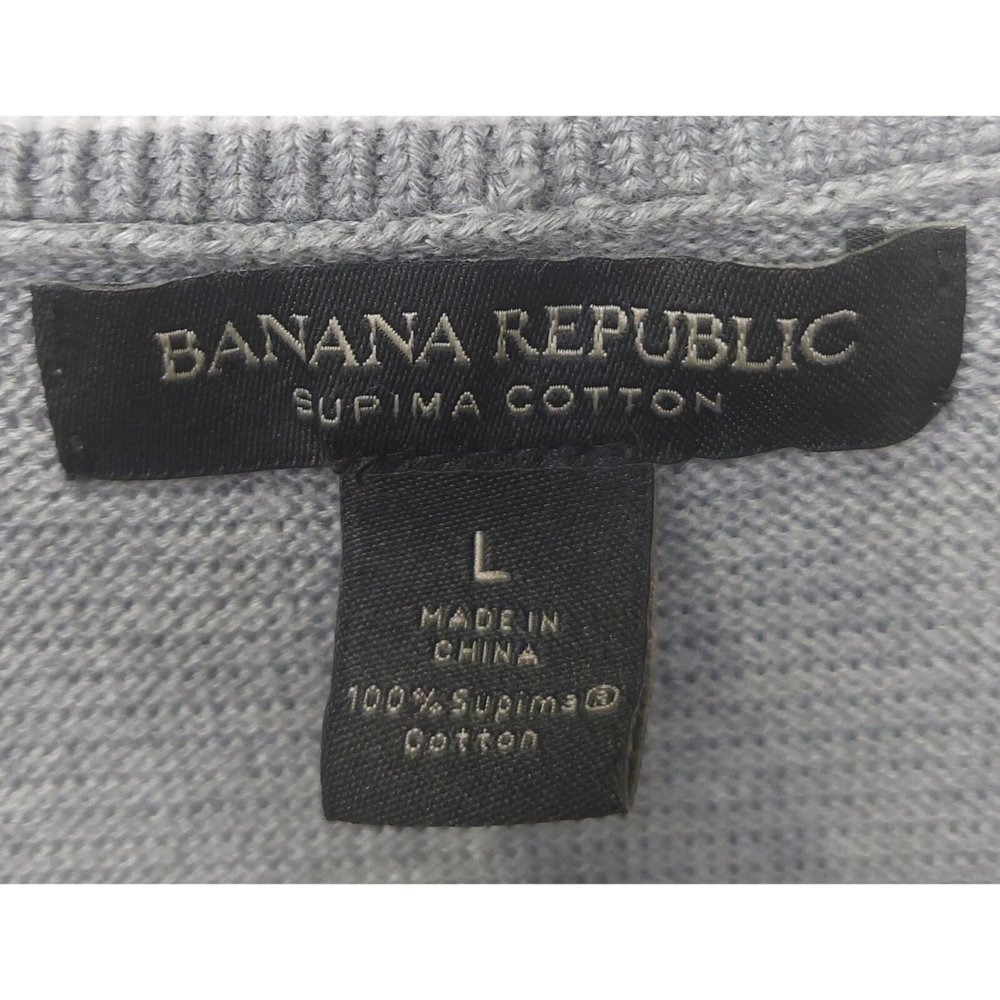 Banana Republic Men's Tipped Supima Cotton Button Cardigan Large Med Grey Pocket