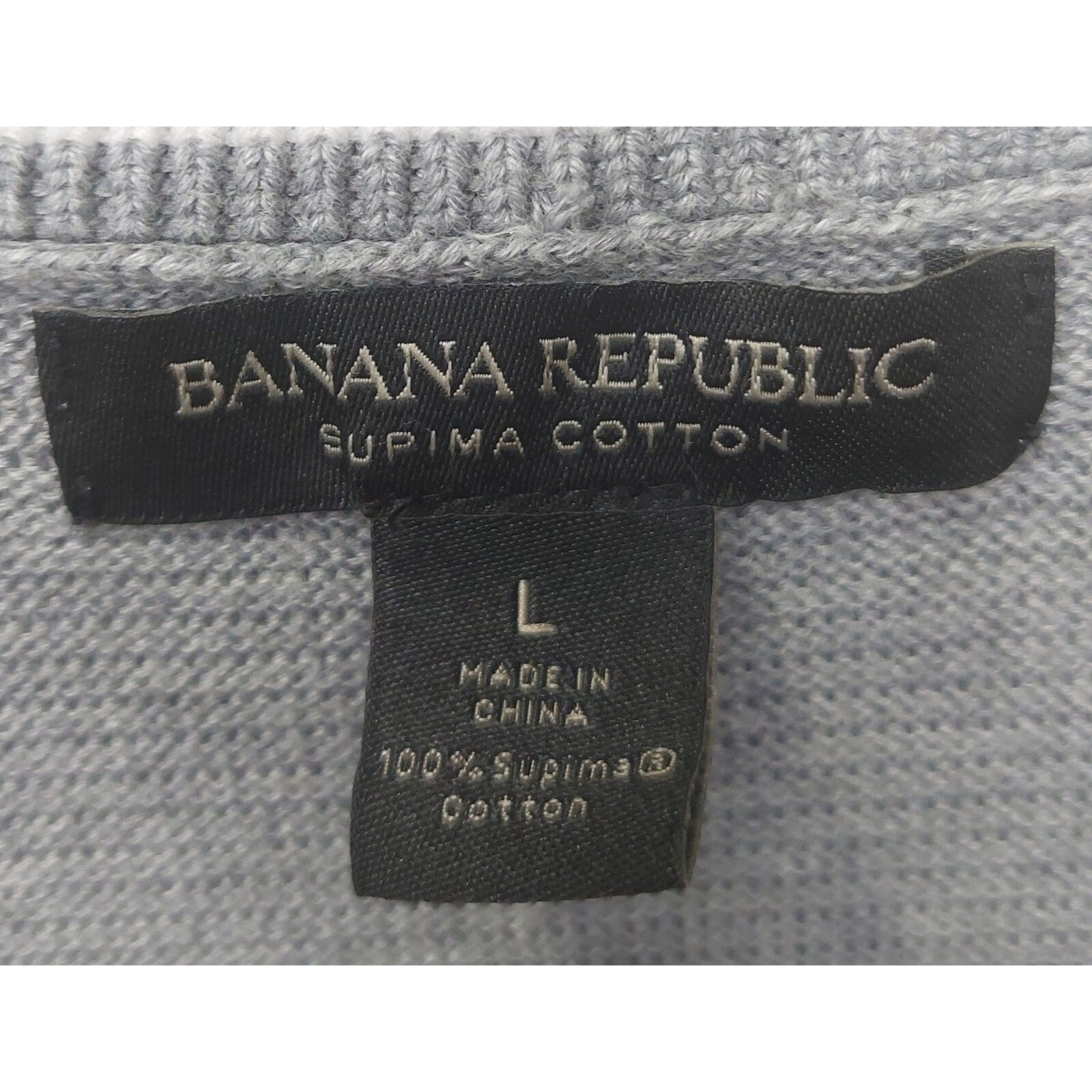 Banana Republic Men's Tipped Supima Cotton Button Cardigan Large Med Grey Pocket