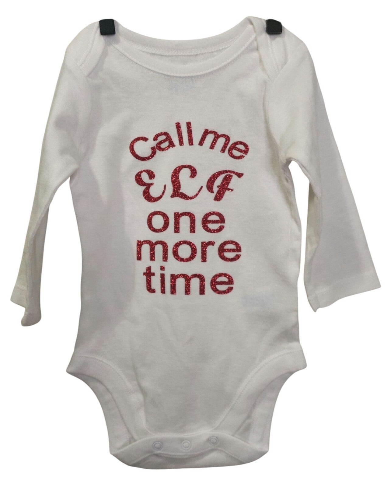New White Baby Long Sleeve Sleeper/Bodysuit/One Piece  0-3 Months Christmas Elf
