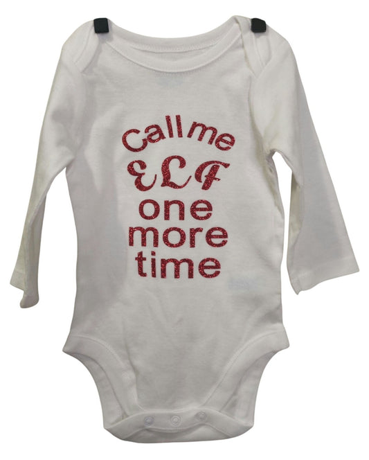 New White Baby Long Sleeve Sleeper/Bodysuit/One Piece  0-3 Months Christmas Elf