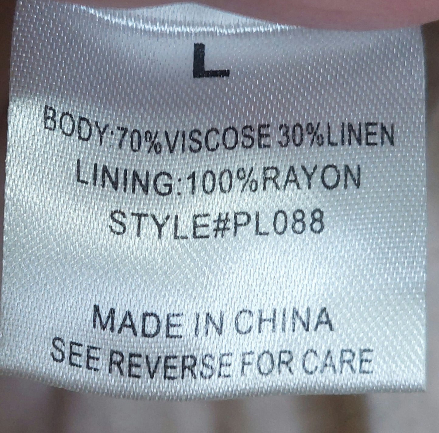 Pink Lily Women's Dress~Linen Blend~ Sleeveless~Ruffled~Tie Straps~Size Large