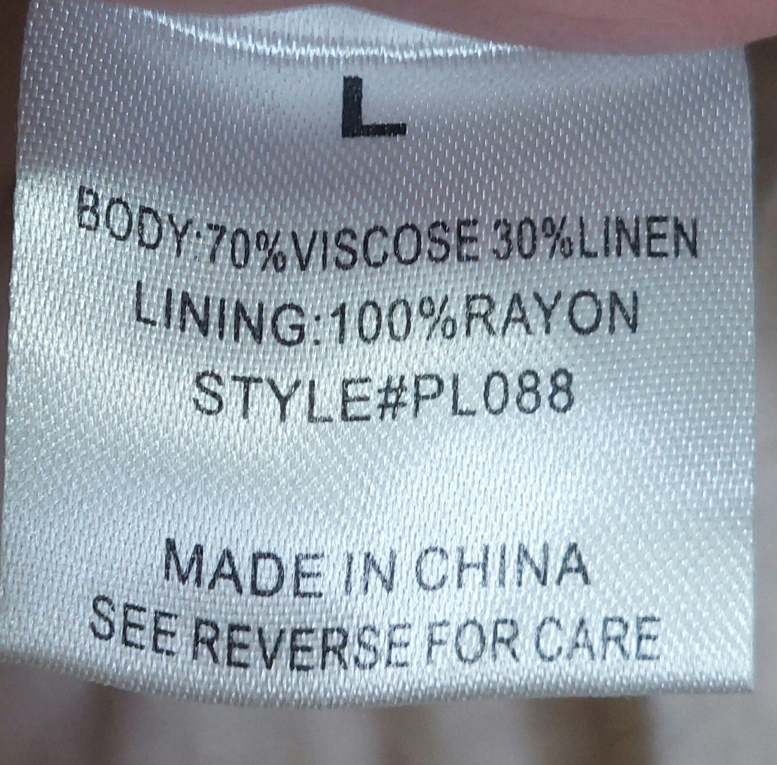 Pink Lily Women's Dress~Linen Blend~ Sleeveless~Ruffled~Tie Straps~Size Large