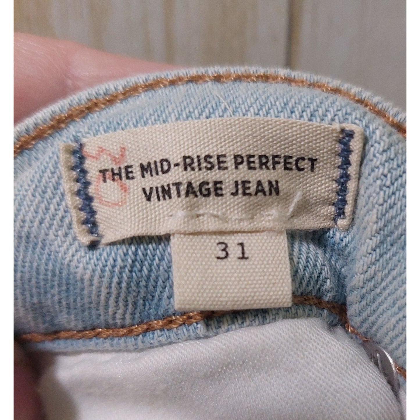 Madewell Women's Mid-Rise Perfect Vintage Jeans W31 W/ Magic Pockets Light Wash