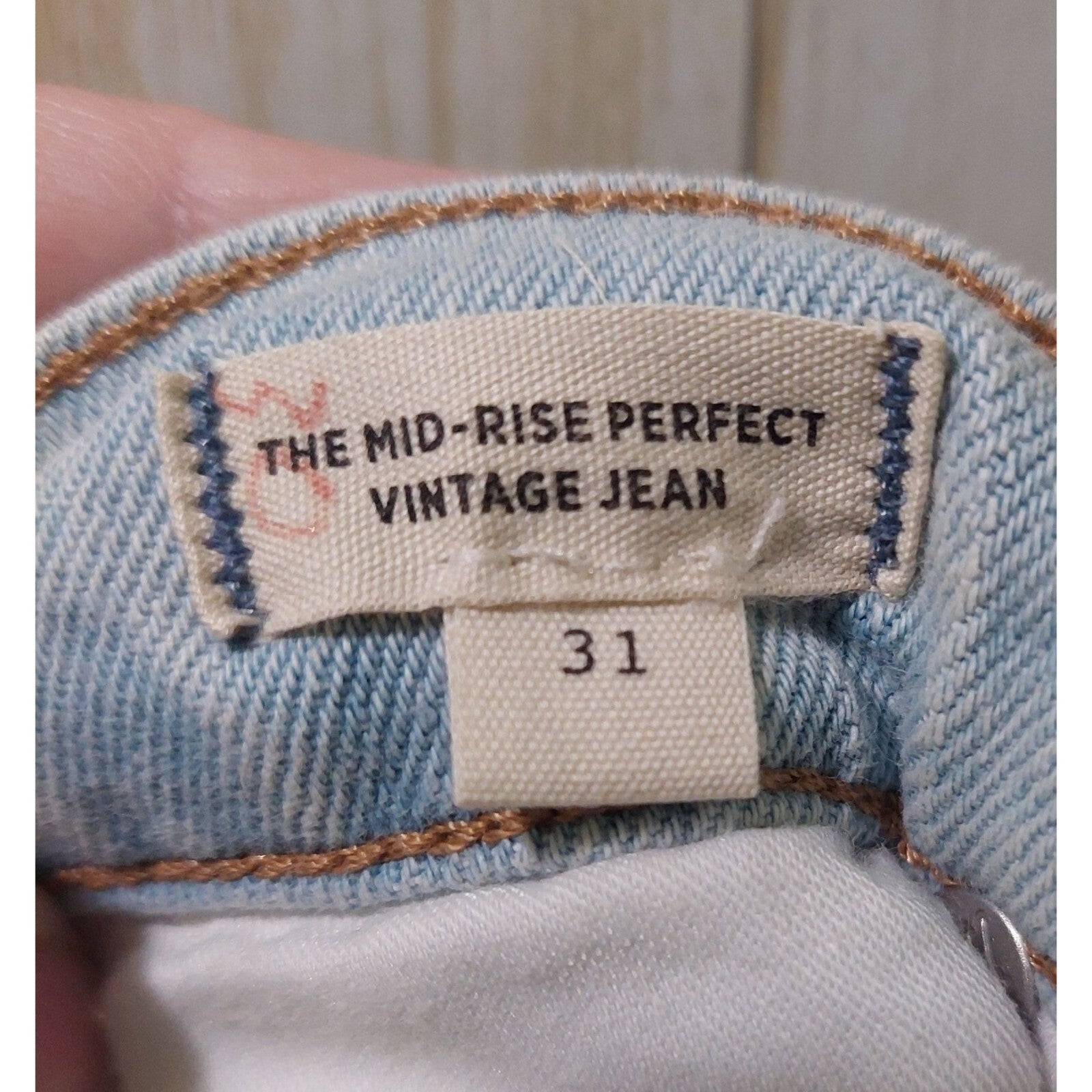 Madewell Women's Mid-Rise Perfect Vintage Jeans W31 W/ Magic Pockets Light Wash