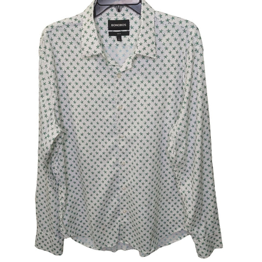 Bonobos Men's Slim Fit Shirt Starfish Print Size Large Stretch/Lightweight
