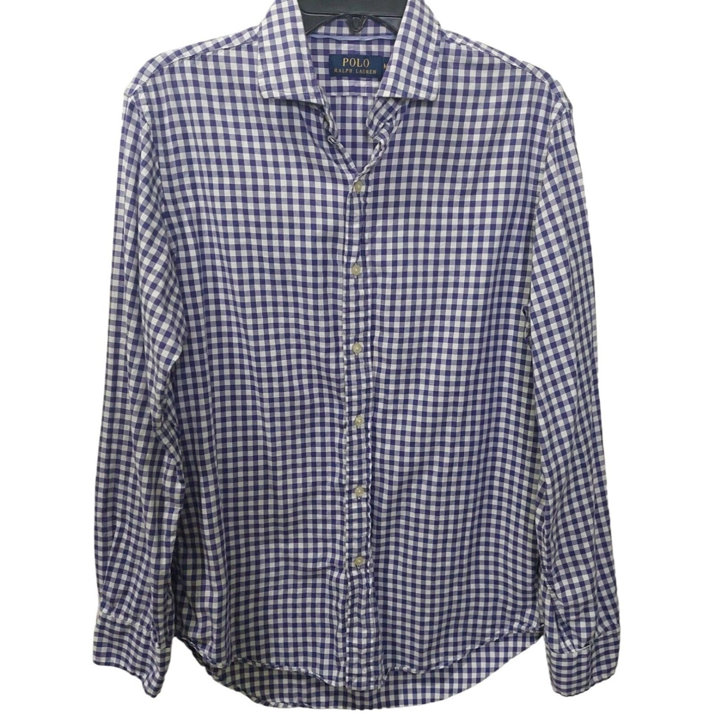 Polo Ralph Lauren Men's Purple Gingham Long-Sleeve Button-Up Shirt Medium