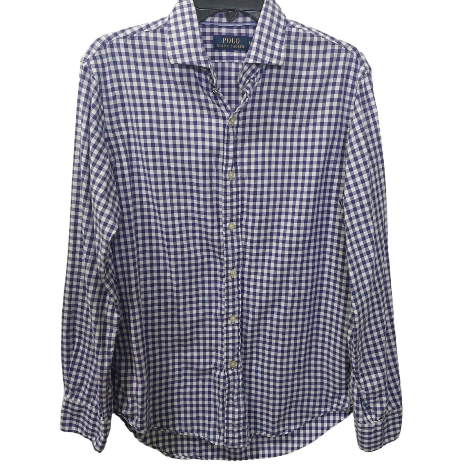 Polo Ralph Lauren Men's Purple Gingham Long-Sleeve Button-Up Shirt Medium