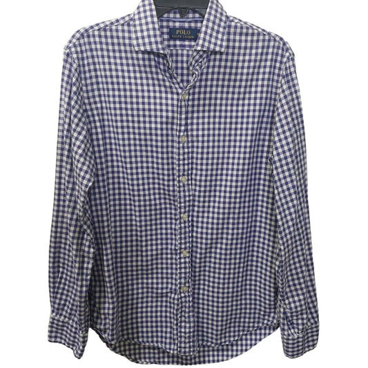Polo Ralph Lauren Men's Purple Gingham Long-Sleeve Button-Up Shirt Medium