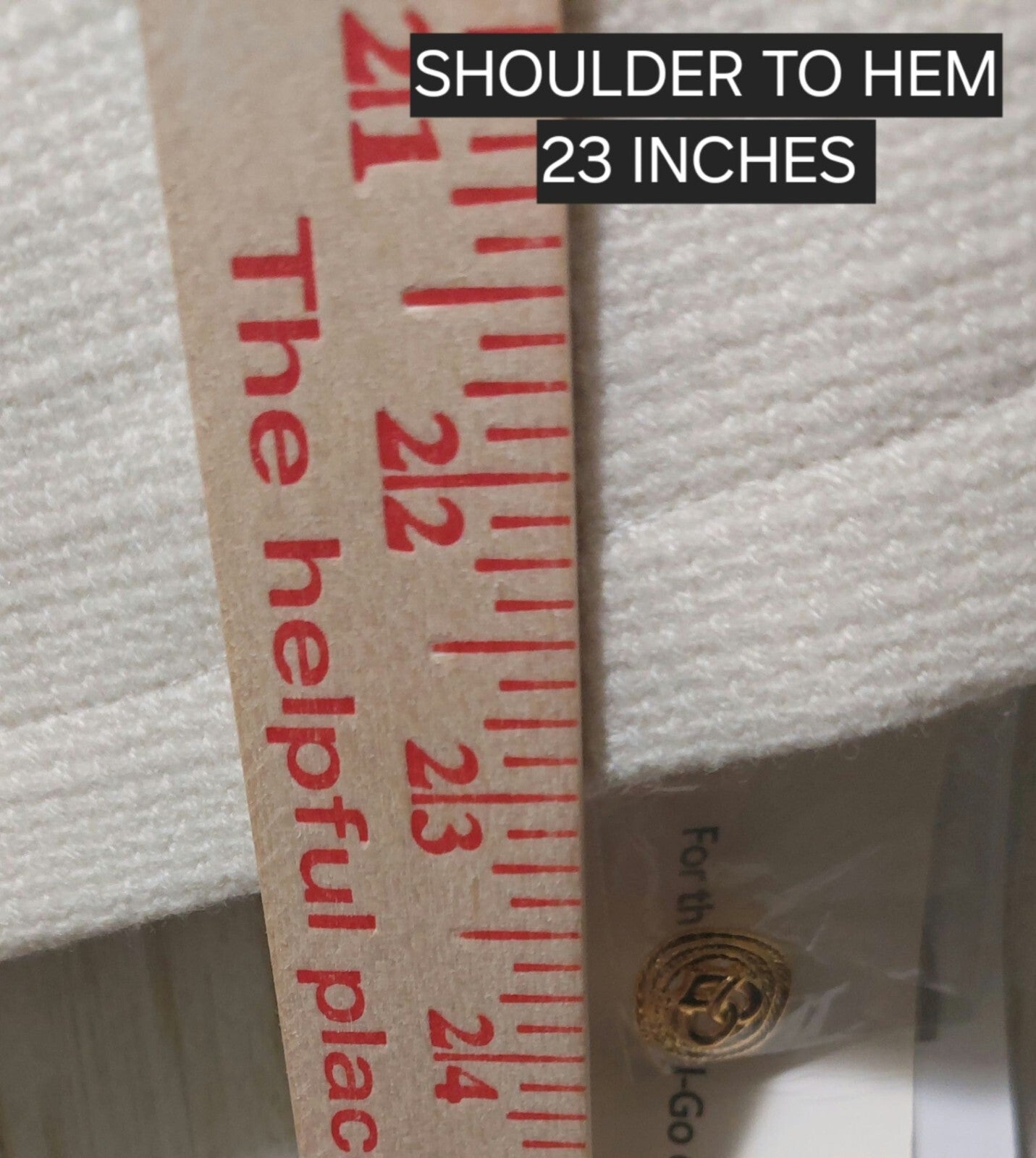 NWT Commense Women's Medium White Textured Blazer Gold Buttons~Shoulder Pads