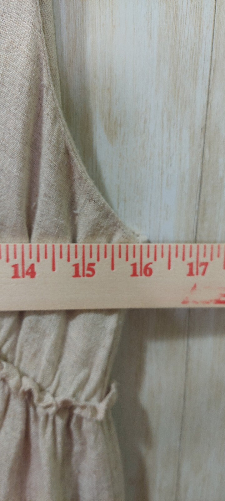 Pink Lily Women's Dress~Linen Blend~ Sleeveless~Ruffled~Tie Straps~Size Large