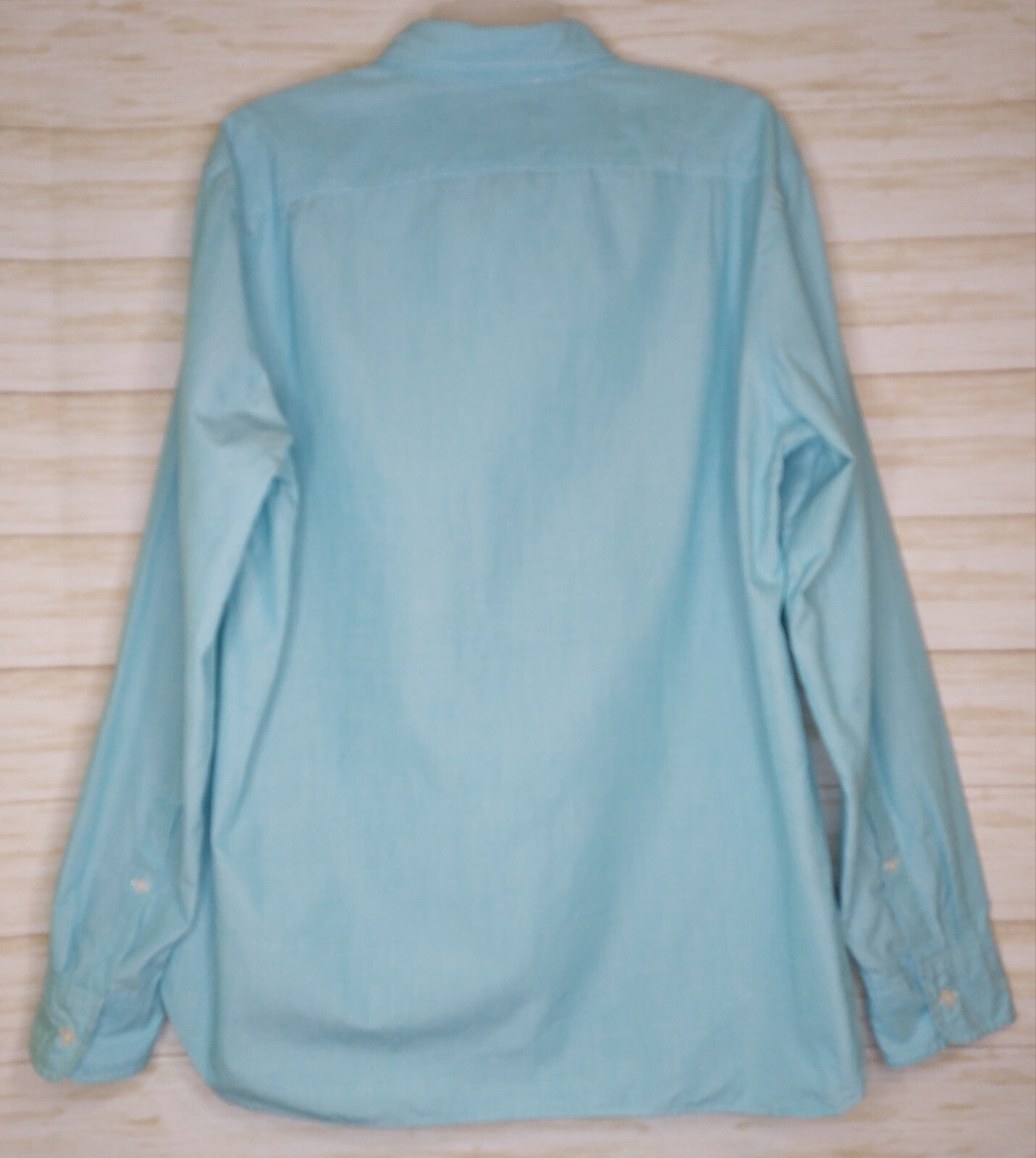 J.Crew Mens Size L Blue Long Sleeve Button Up Size Large 100% Cotton