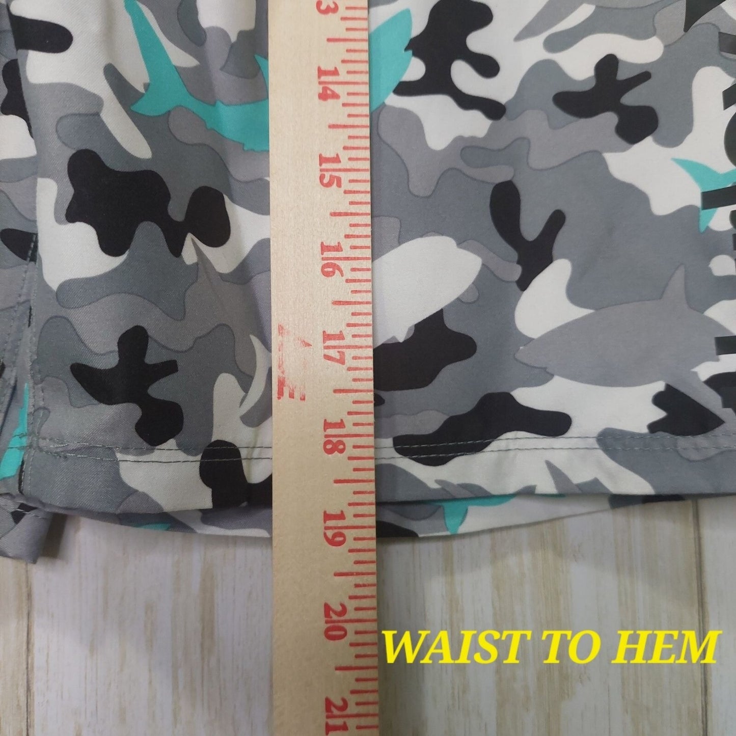 Hurley Boy's Camo Shark Board Shorts 19" Outseam 100% Polyester Size 29 "READ"