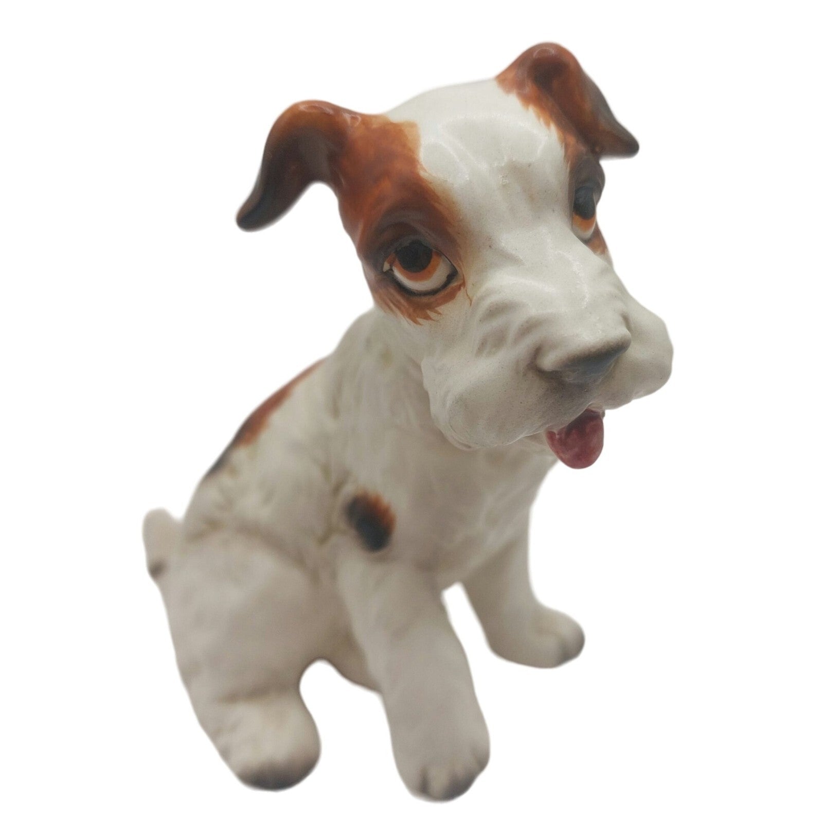 Vintage Lefton Japan Hand-Painted Ceramic Jack Russell Dog Figurine 4 inches