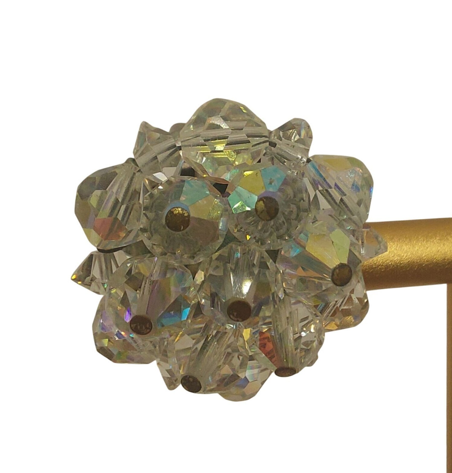 Vintage Laguna Crystal Cluster Clip-On Earrings