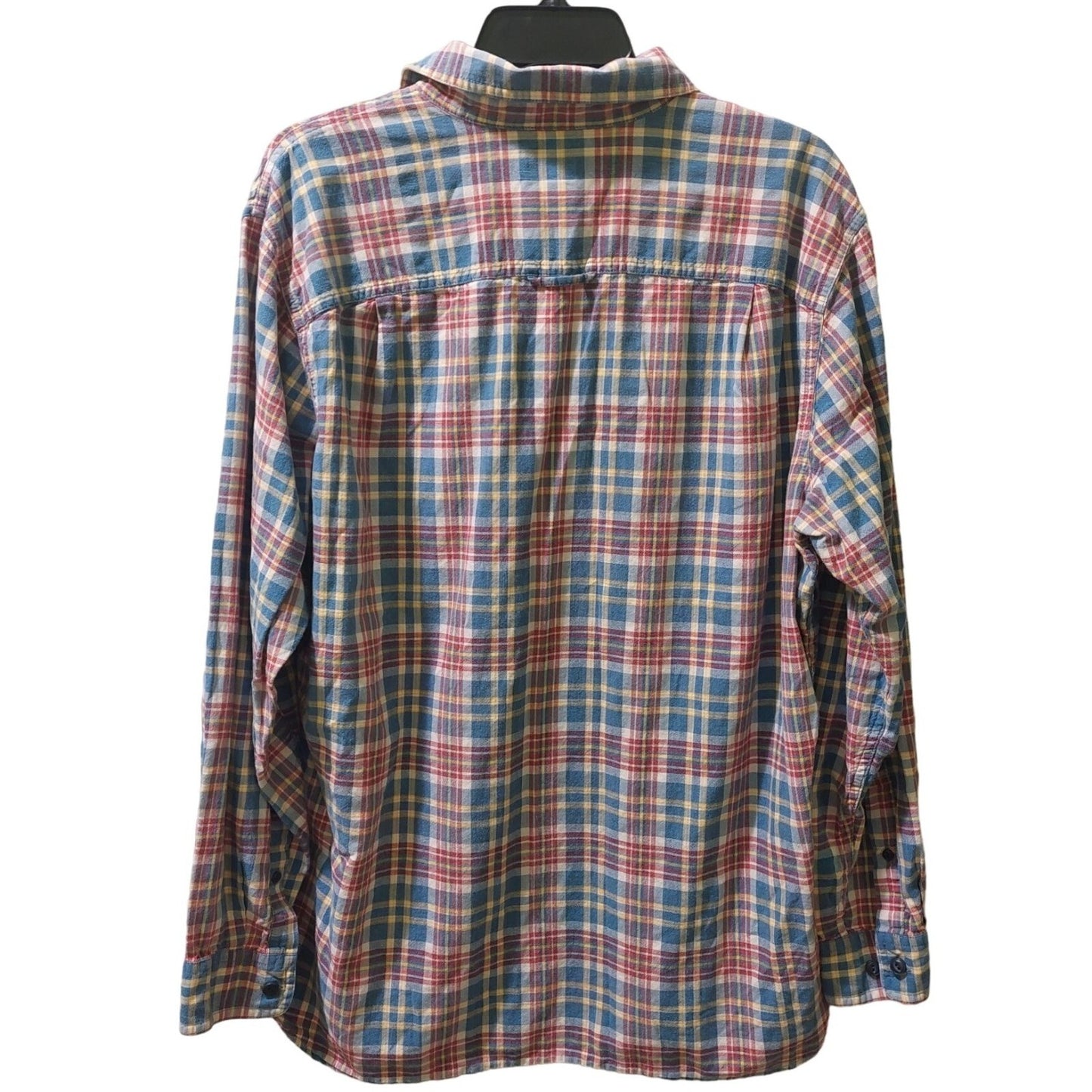 L.L. Bean Mens Slightly Fitted Plaid Long Sleeve Shirt Size Large 100% Cotton