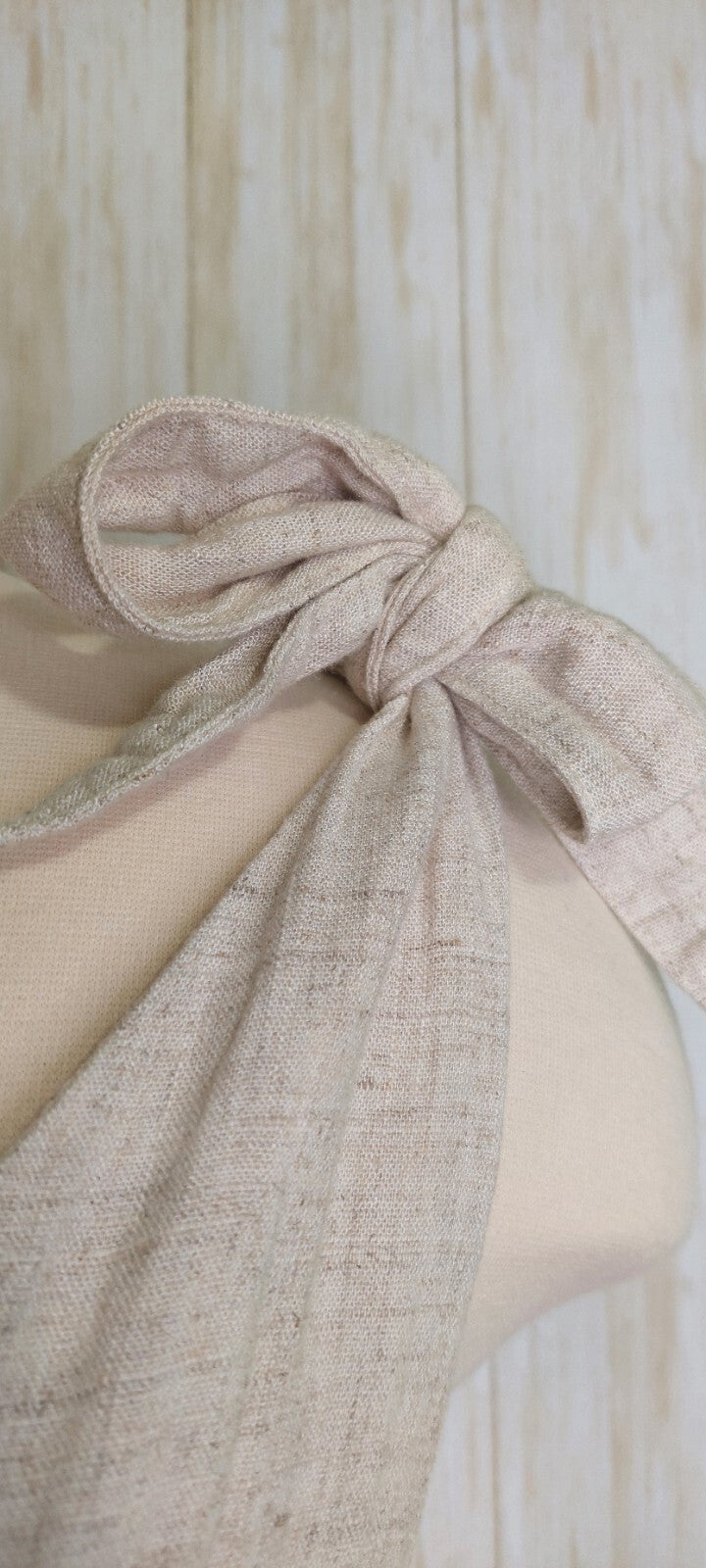 Pink Lily Women's Dress~Linen Blend~ Sleeveless~Ruffled~Tie Straps~Size Large