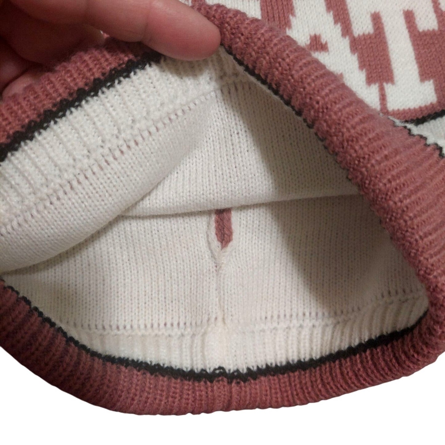 Victorias Secret Pink (Soft Begonia ) Nation Knit Pom Pom Beanie Hat Winter