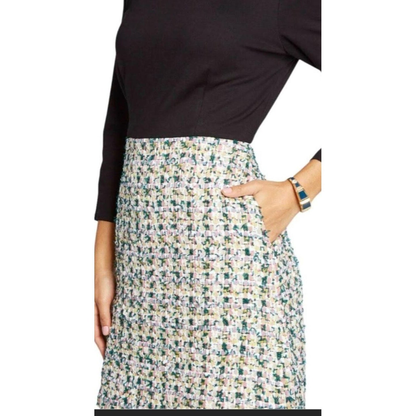 Hutch Anthropologie Women's Tweed Absolute Intrigue Dress 3/4 Sleeve Size 2