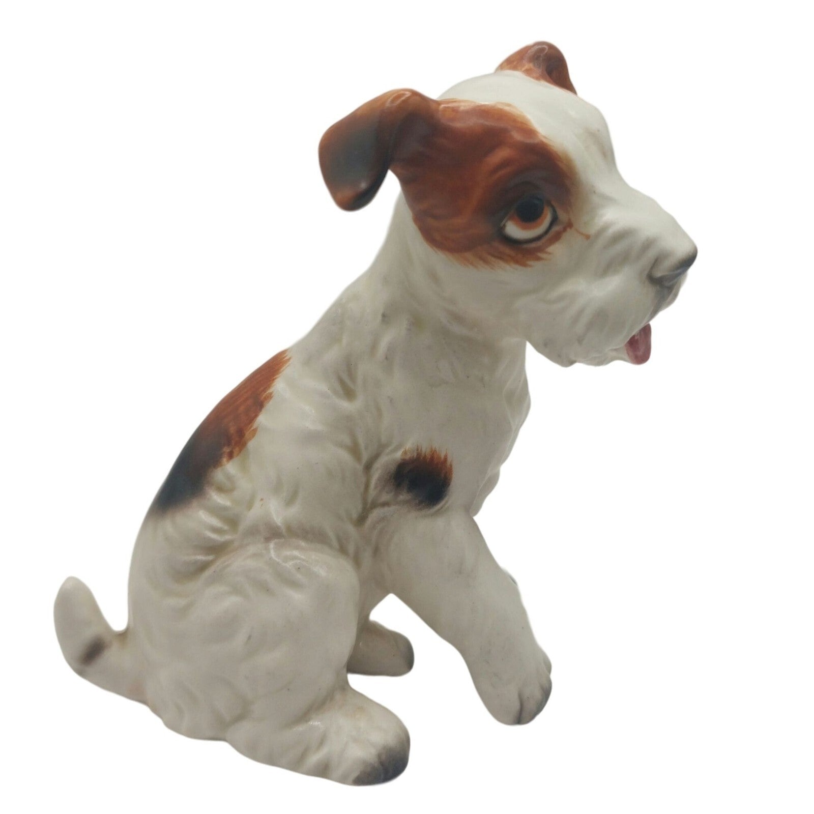 Vintage Lefton Japan Hand-Painted Ceramic Jack Russell Dog Figurine 4 inches
