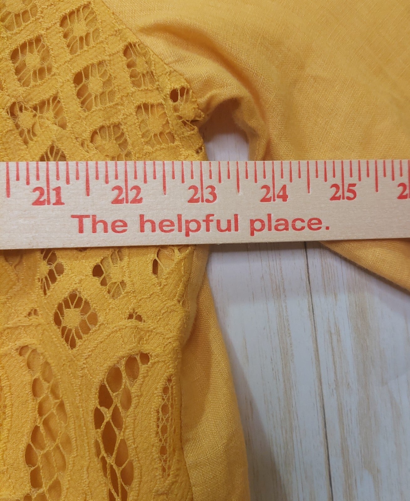 Chico's Women's Top Yellow Linen Lace Front Long Sleeve Tunic Shirt Blouse XL