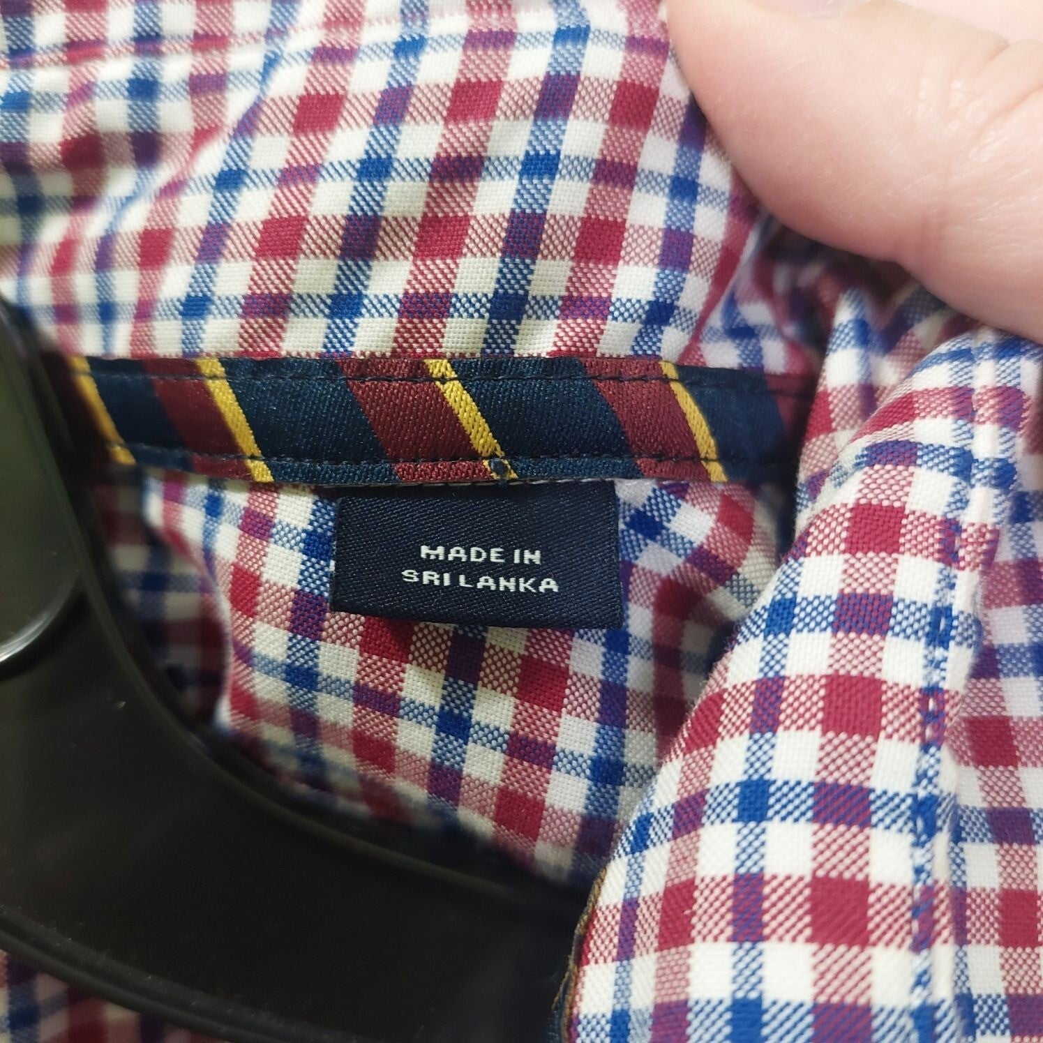 Cremieux Collection Men's Red & Blue Gingham Button Up Long Sleeve Shirt Size XL