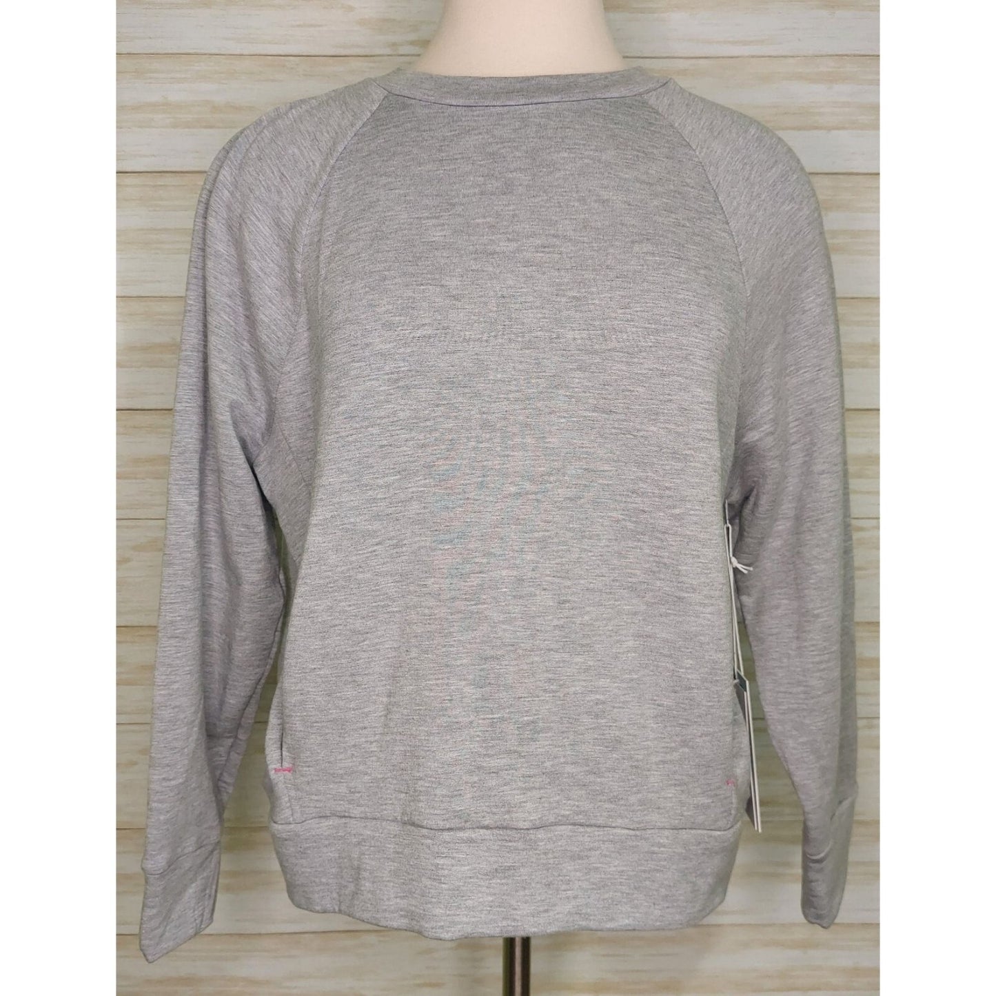 Calme By Johnny Was Women's Gray 3/4 Sleeve Crew Pullover Size XS Made in USA